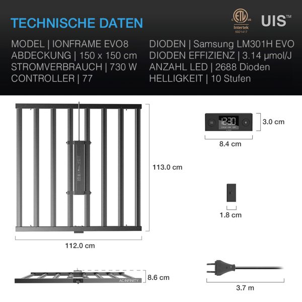 IONFRAME EVO8, 730W, bis 150 x 150 cm – Bild 3
